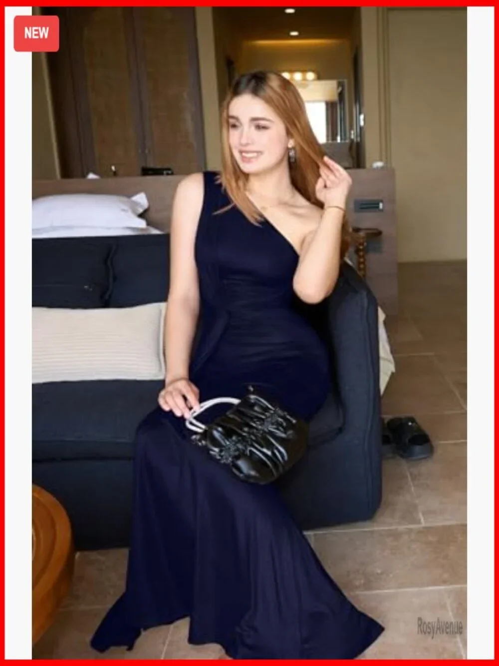 Sleeveless One Shoulder Bodycon Maxi Dress, Polyester Spandex, Cocktail Evening